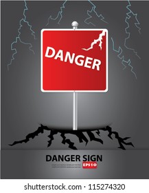 Danger signpost,Vector