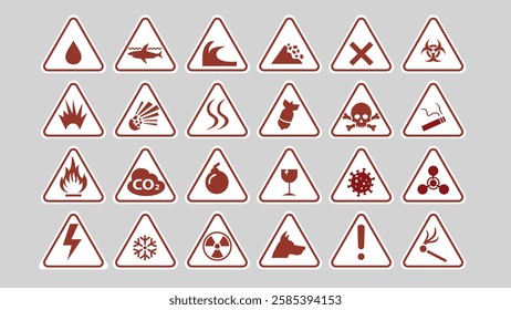 Danger Signs Collection – High-Quality Vector Hazard Symbols for Safety and Risk Indication