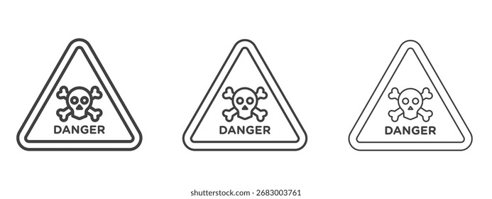 Danger signs - editable stroke vector illustration