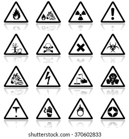 Danger Signs Icon Set- Illustration