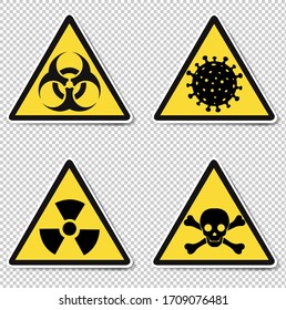 Danger Signs Isolated Transparent Background With Gradient Mesh, Vector Illustration
