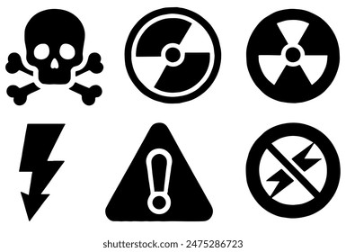Danger Signs, Perfect for Safety and Warning Themes - Flat Vector Illustration