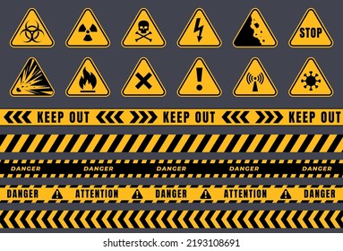 Danger Signs That Warn Possible Danger Stock Vector (Royalty Free ...