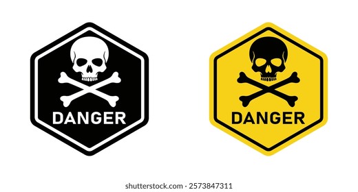 Danger signs vector set in black and yellow