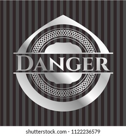 Danger silver emblem or badge