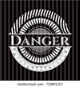 Danger silver shiny emblem