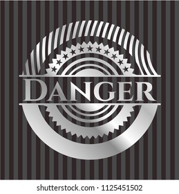 Danger silvery shiny emblem