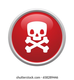 Danger skull button vector