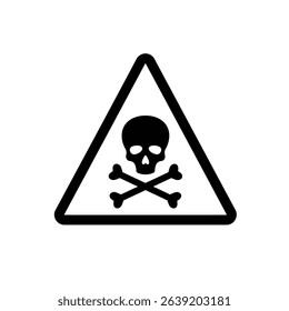 Danger skull and crossbones warning sign icon.