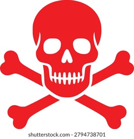 Danger Skull And Crossbones Warning Sign Red Hazard Symbol Vector Illustration For Safety And Risk Awareness