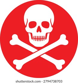 Danger Skull And Crossbones Warning Sign Red Hazard Symbol Vector Illustration For Safety And Risk Awareness