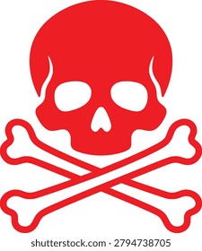 Danger Skull And Crossbones Warning Sign Red Hazard Symbol Vector Illustration For Safety And Risk Awareness