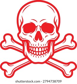 Danger Skull And Crossbones Warning Sign Red Hazard Symbol Vector Illustration For Safety And Risk Awareness