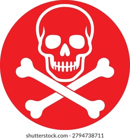 Danger Skull And Crossbones Warning Sign Red Hazard Symbol Vector Illustration For Safety And Risk Awareness