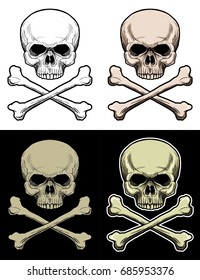 Danger Skull, Drawing Skull with 4 style color