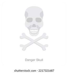 Danger Skull and skull icon concept