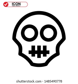 Danger skull icon isolated sign symbol vector illustration - high quality black style vector icons
