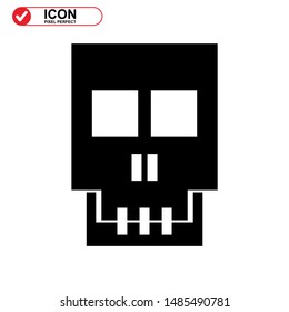 Danger skull icon isolated sign symbol vector illustration - high quality black style vector icons
