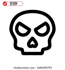 Danger skull icon isolated sign symbol vector illustration - high quality black style vector icons
