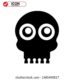 Danger skull icon isolated sign symbol vector illustration - high quality black style vector icons
