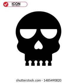 Danger skull icon isolated sign symbol vector illustration - high quality black style vector icons
