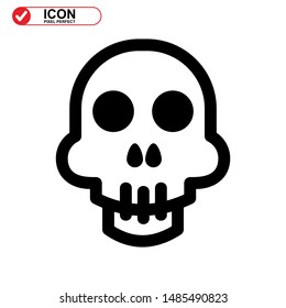 Danger skull icon isolated sign symbol vector illustration - high quality black style vector icons
