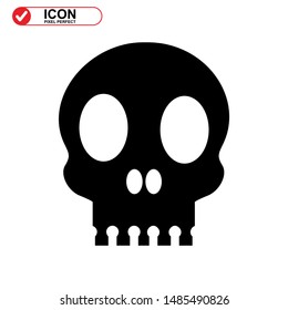 Danger skull icon isolated sign symbol vector illustration - high quality black style vector icons
