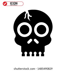 Danger skull icon isolated sign symbol vector illustration - high quality black style vector icons
