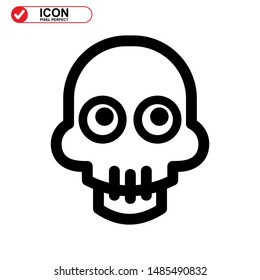 Danger skull icon isolated sign symbol vector illustration - high quality black style vector icons

