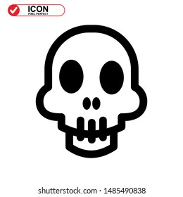 Danger skull icon isolated sign symbol vector illustration - high quality black style vector icons
