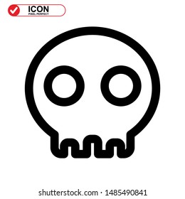 Danger skull icon isolated sign symbol vector illustration - high quality black style vector icons
