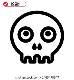 Danger skull icon isolated sign symbol vector illustration - high quality black style vector icons
