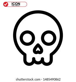 Danger skull icon isolated sign symbol vector illustration - high quality black style vector icons
