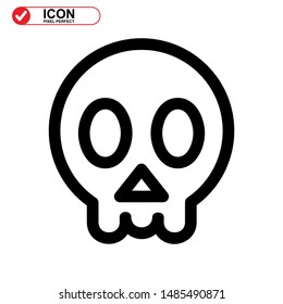 Danger skull icon isolated sign symbol vector illustration - high quality black style vector icons
