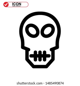 Danger skull icon isolated sign symbol vector illustration - high quality black style vector icons
