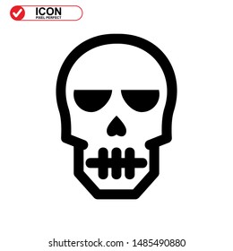 Danger skull icon isolated sign symbol vector illustration - high quality black style vector icons
