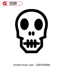 Danger skull icon isolated sign symbol vector illustration - high quality black style vector icons
