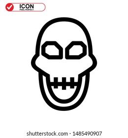 Danger skull icon isolated sign symbol vector illustration - high quality black style vector icons
