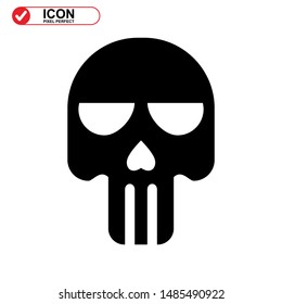 Danger skull icon isolated sign symbol vector illustration - high quality black style vector icons
