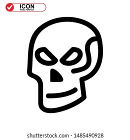 Danger skull icon isolated sign symbol vector illustration - high quality black style vector icons
