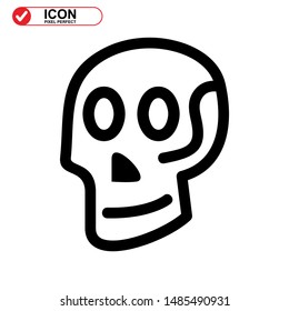 Danger skull icon isolated sign symbol vector illustration - high quality black style vector icons
