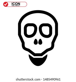 Danger skull icon isolated sign symbol vector illustration - high quality black style vector icons
