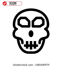 Danger skull icon isolated sign symbol vector illustration - high quality black style vector icons
