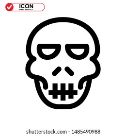 Danger skull icon isolated sign symbol vector illustration - high quality black style vector icons

