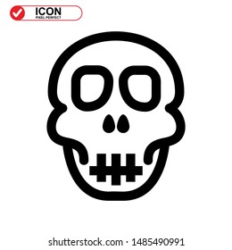 Danger skull icon isolated sign symbol vector illustration - high quality black style vector icons
