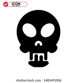 Danger skull icon isolated sign symbol vector illustration - high quality black style vector icons
