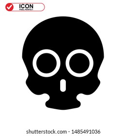 Danger skull icon isolated sign symbol vector illustration - high quality black style vector icons
