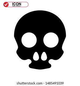 Danger skull icon isolated sign symbol vector illustration - high quality black style vector icons
