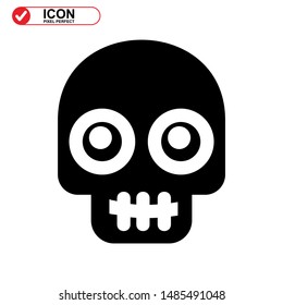 Danger skull icon isolated sign symbol vector illustration - high quality black style vector icons
