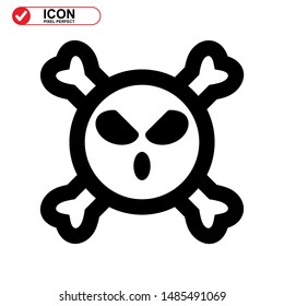 Danger skull icon isolated sign symbol vector illustration - high quality black style vector icons
